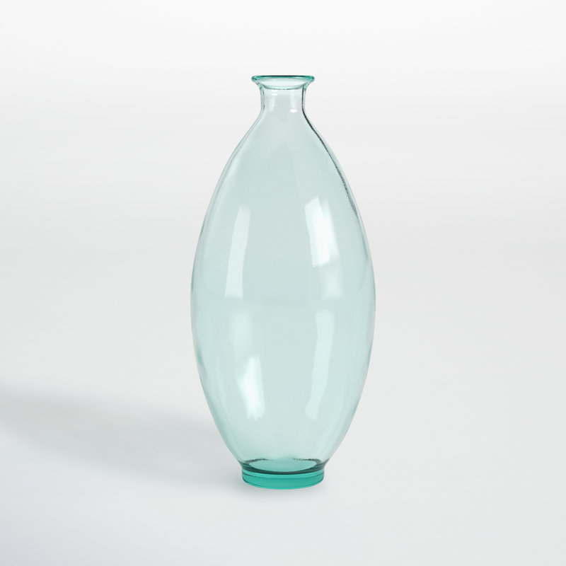 Glass Table Vase, 15" H x 7.25" W x 7.25" D