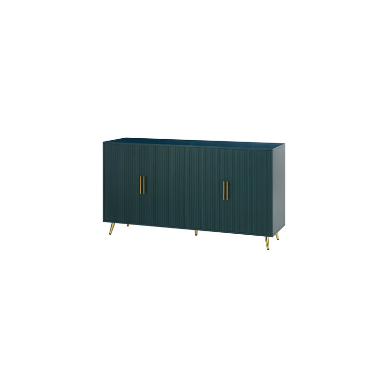Alexs 60'' Console Table with Storage Cabinet & Adjustable Shelves, Navy Blue