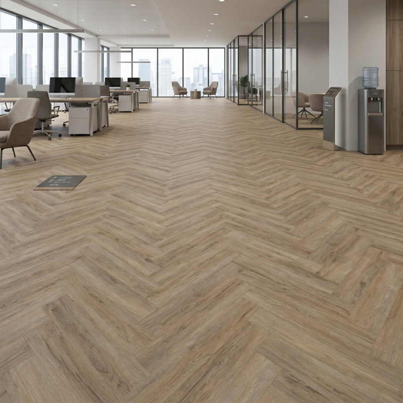 Planches en vinyle Blues Herringbone SPC - 29,5 po x 5,9 po - chêne royal, Très grand chêne