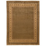 Hand Knotted Wool Area Rug in Olive Green And Gold