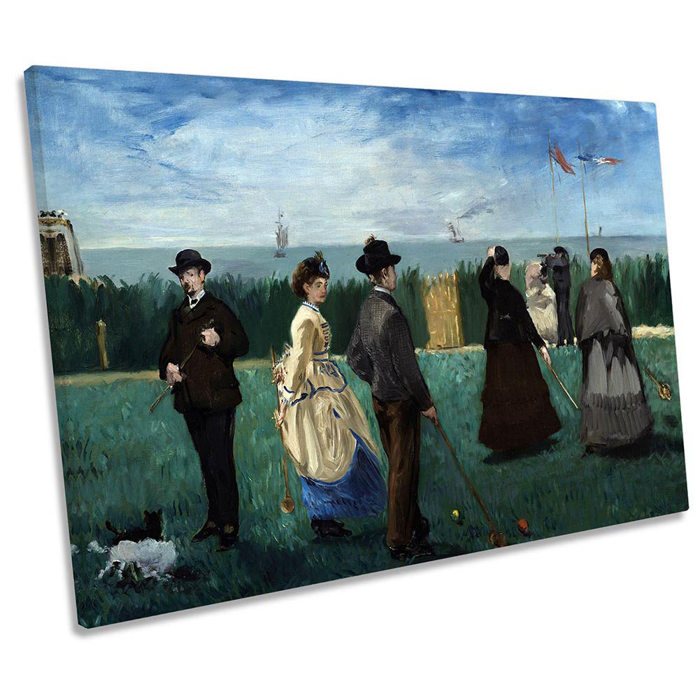 Edouard Manet Croquet At Boulogne - Wrapped Canvas Print
