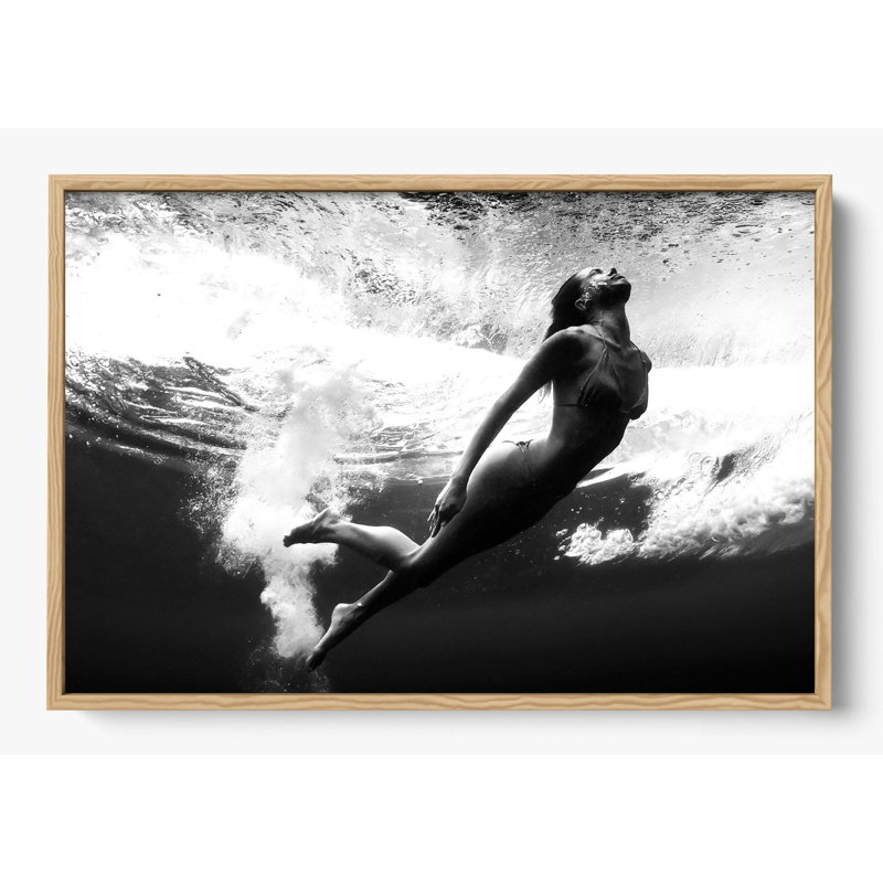 "Just Breathe B/W", Natural Wood, 38" H x 50" W, Framed Print without Mat