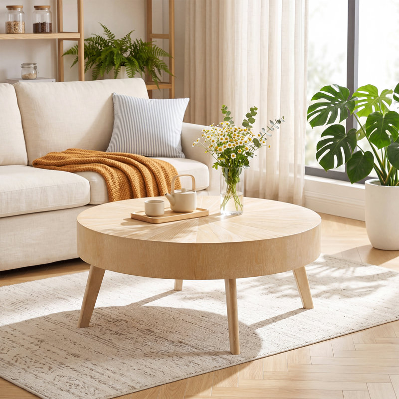 Jodeane Solid Wood Coffee Table, Wooden