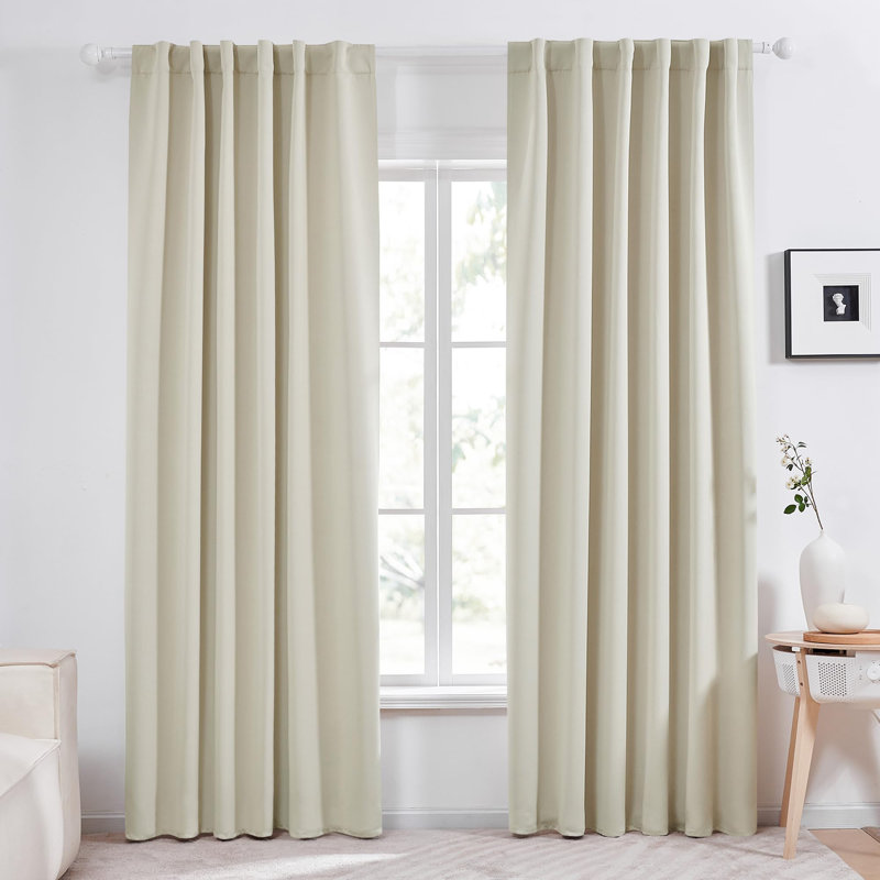 Darlington Room Darkening Curtain Pair, Light Beige, 52" W x 84" L