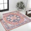 Tapis terre cuite / bleu marine lavable à la machine Ville Medallion Ville-1096223340