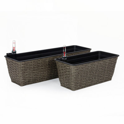 Paquet de 2 pots de fleurs à arrosage automatique