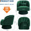 360° Swivel Barrel Accent Chair, Velvet Upholstered Armchair with Petal Backrest & Lumbar Pillow for Living Room Bedroom Office Lounge, 4PCS-1129379344