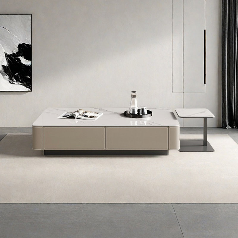 Table basse rectangulaire italienne en ardoise, H 14,2 po x L 59,1 po x l 31,5 po 