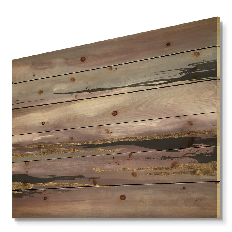 Tempête mauve glamour III - impression glamour et élégante sur bois de pin naturel, H 30 po x l 40 po x P 1,5 po