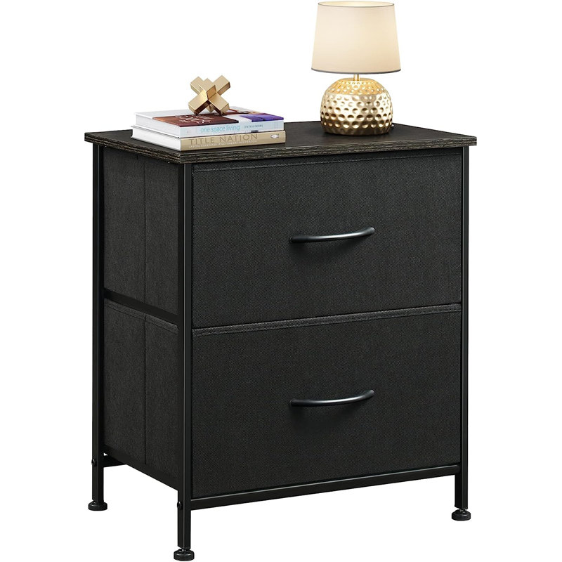 Aimy 17.7'' W Nightstand, Charcoal Black