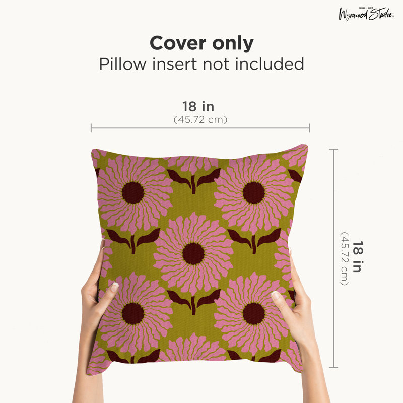 Housse de coussin floral en polyester