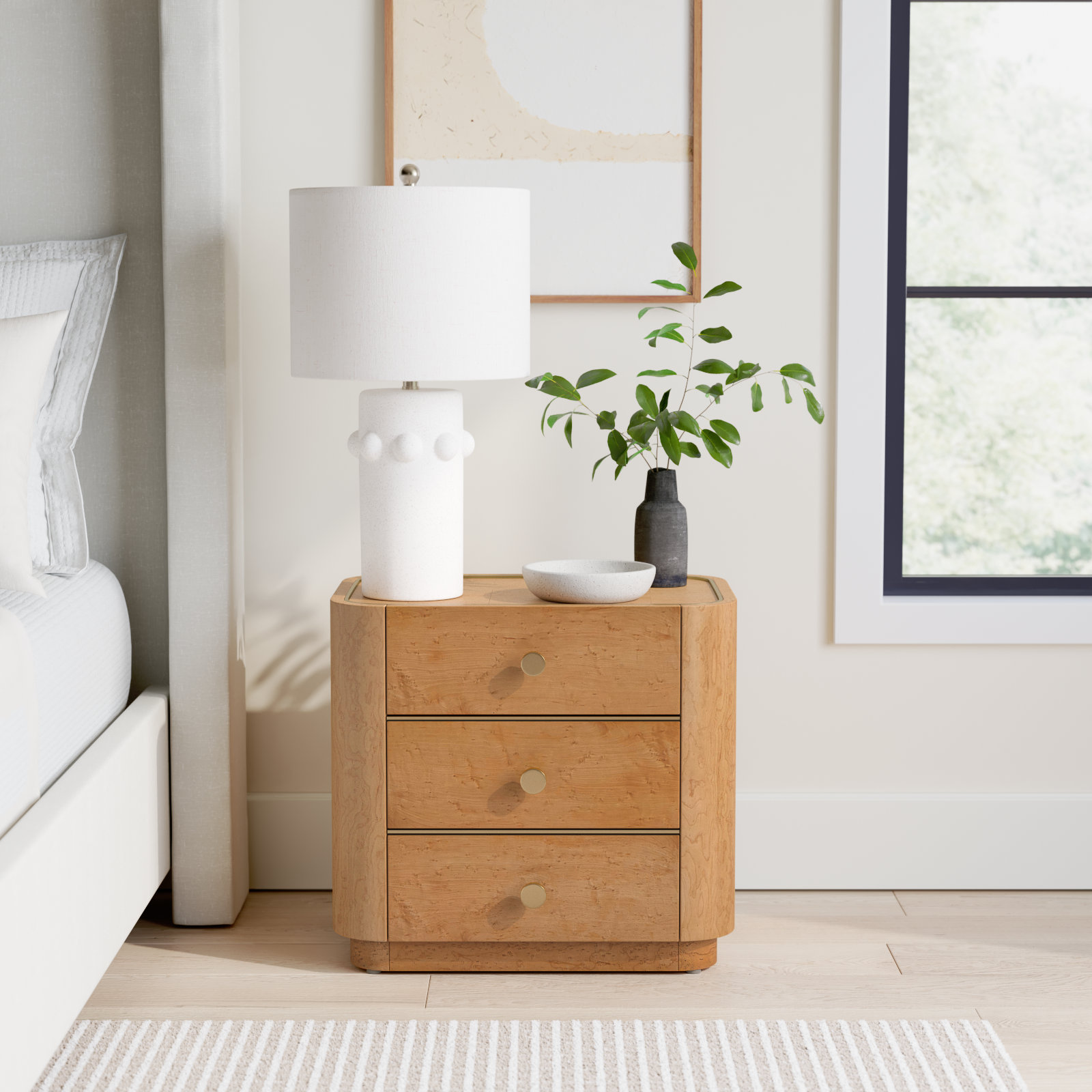 Yuna 3 Drawer 22" Nightstand