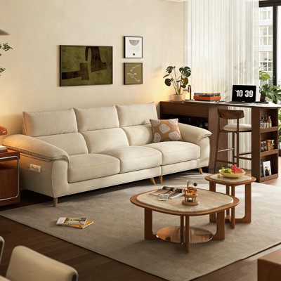 White Chenille Standard Sofa cushion Threeseat