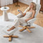 Chaises d'appoint chauffantes chauffantes, fauteuil inclinable pivotant en bois moderne pour la maison