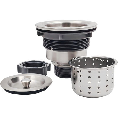 Sink Drain Assembly Kit, Removable Deep Sink Strainer Basket with Sink Stopper,Sealing Lid for Home, Kitchen