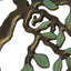 Sous-plat en fonte Tree of Life avec finition or antique et vert-de-gris, diamètre de 7,75 pouces