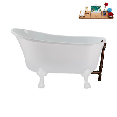 51.2'' x 25.6'' Freestanding Soaking Acrylic Bathtub
