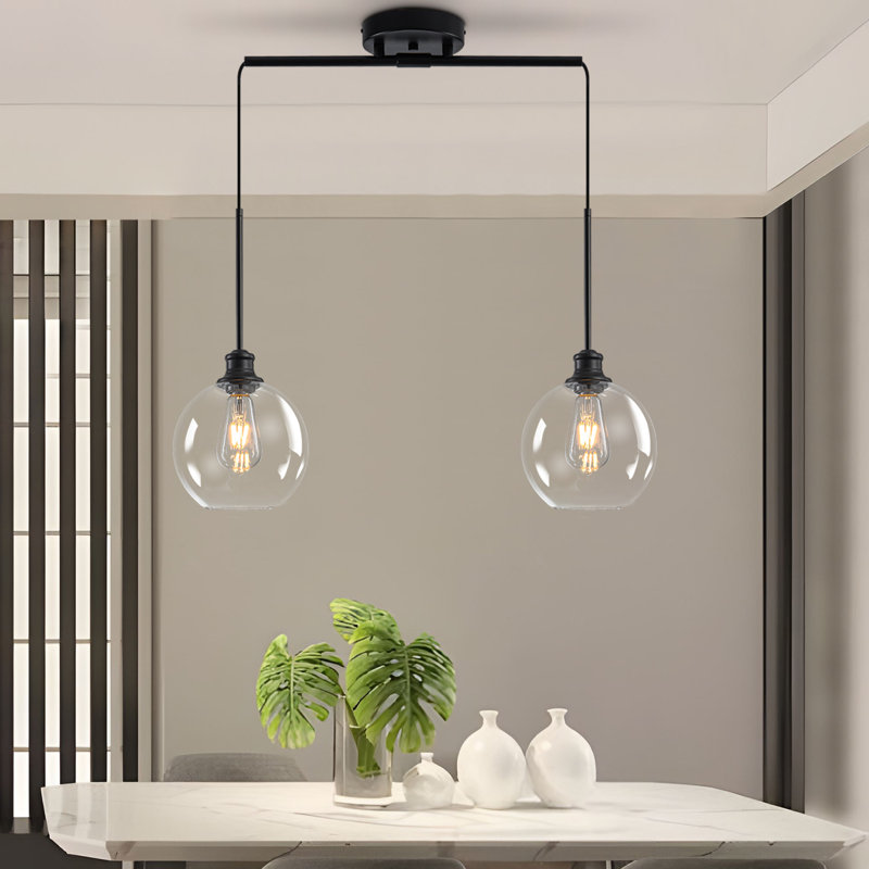 Luminaire suspendu pour îlot de cuisine à 2 lumières à intensité variable Concow