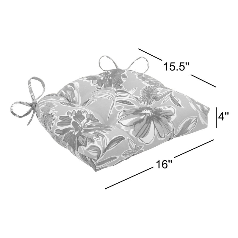 Coussin de chaise de salle à manger réversible intérieur/extérieur Sisler, Baie
