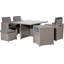 Ataleigh 4 - Person Wicker Patio Dining Set with Square Table , Cushions Included