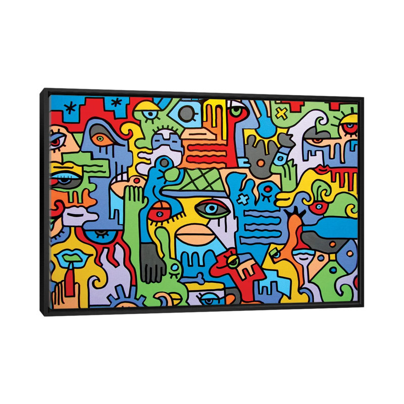 The City by Billy The Artist - Print on Canvas, 66.04 cm H x 45.72 cm W, Black Framed