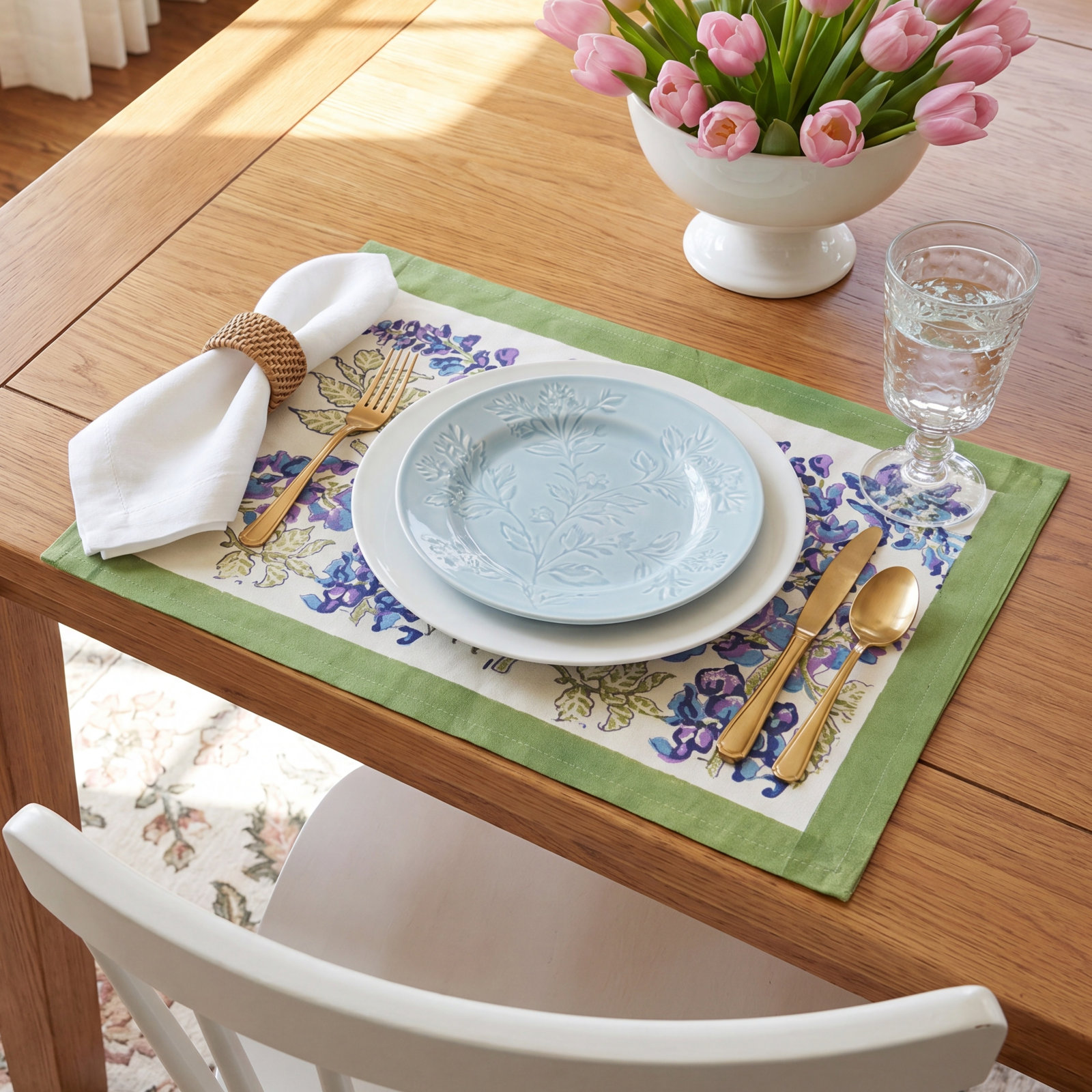 Kappa Cotton Placemat, Blue/Green