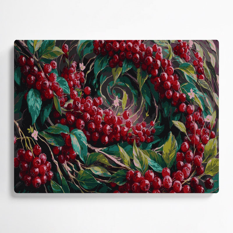 Art mural en métal «Fruit Lingonberry», H 12 po x l 18 po