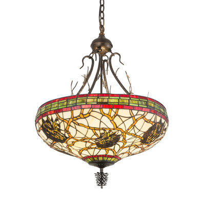Luminaire suspendu bol / unique à 4 lumières Pinecone