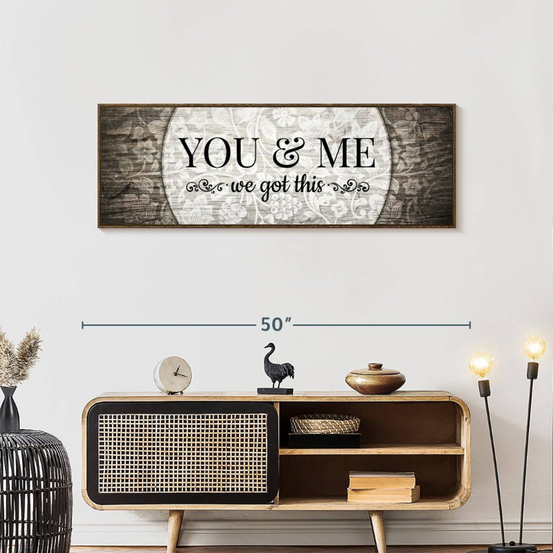 You And Me We Got This II, 46" X 16", Floating Frame Walnut