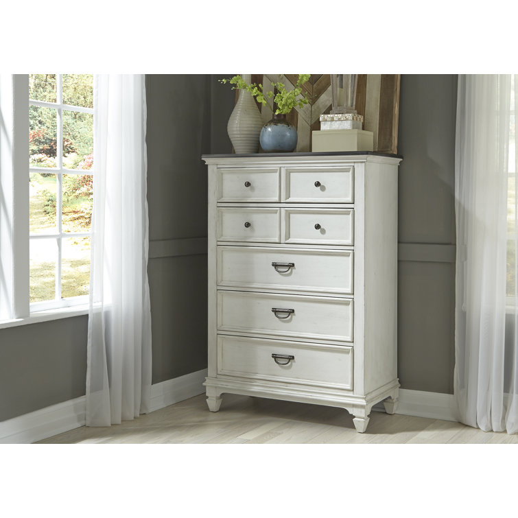 Commode 5 tiroirs en bois massif l 38 po Colburn