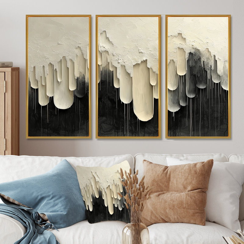 «Black Horizon», H 32 po x l 48 po, Impression encadrée sans passe-partout, Doré