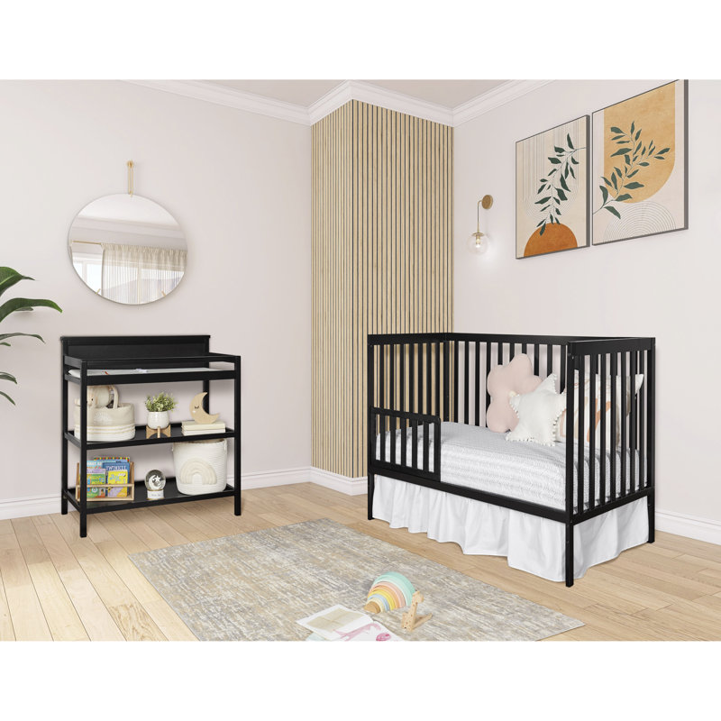 Black 5-in-1 Convertible Crib with Modern Design