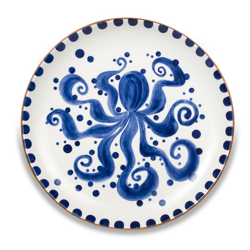 Octopus 15" Round Serving Platter