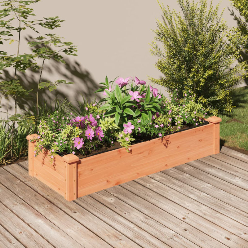 Averion Wood Raised Garden Bed, 25cm H x 120cm W x 45cm D, Brown