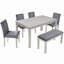 Ensemble de table de salle à manger 6 pièces en bois, table de salle à manger en bois avec 4 chaises rembourrées et banc pour 6 personnes, ensemble de table de salle à manger rectangulaire avec décoration en cristal pour la cuisine, la salle à manger-627965992-627966038