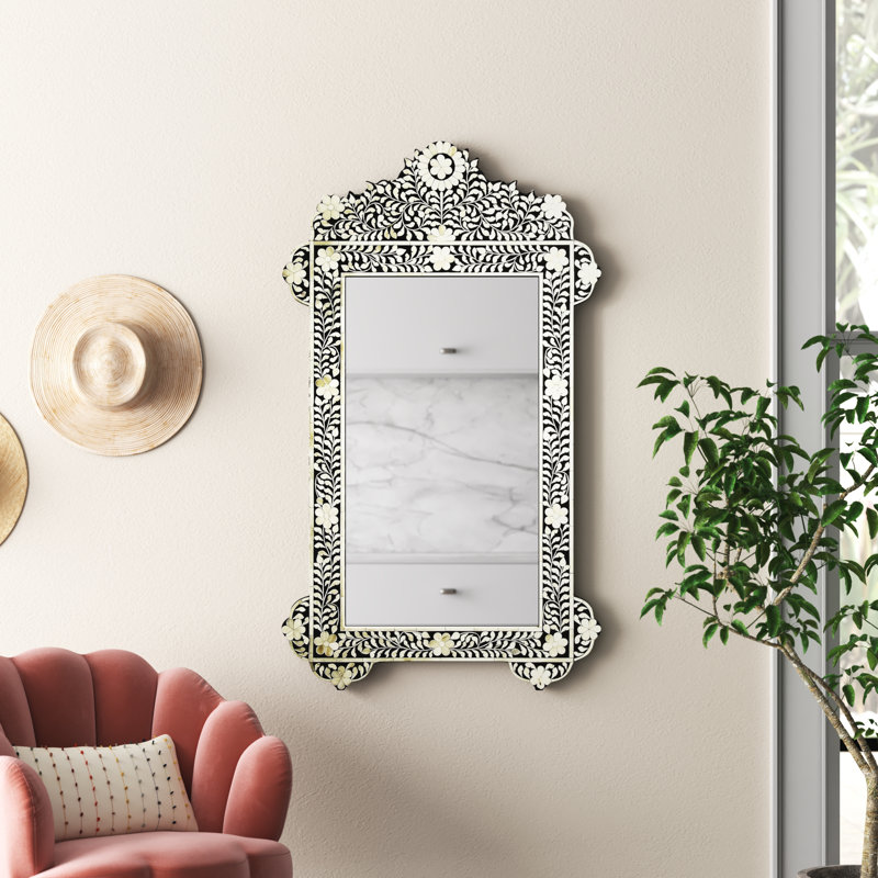 Raul Bone Inlay Vertical Wall Mirror