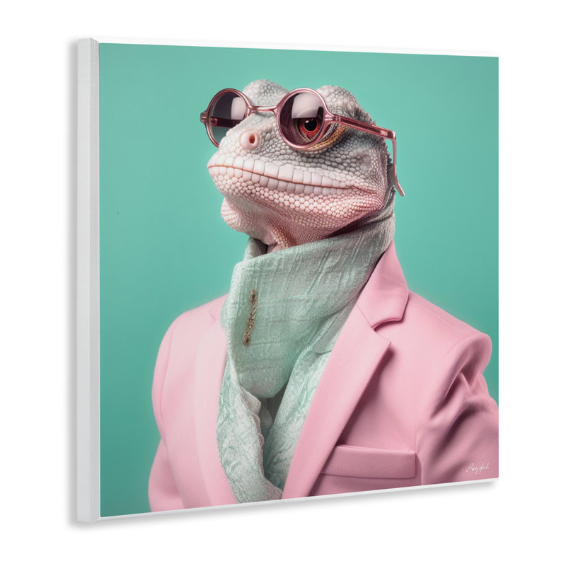 Hipster Iguana Portrait, plaque murale, design par Roozbeh
