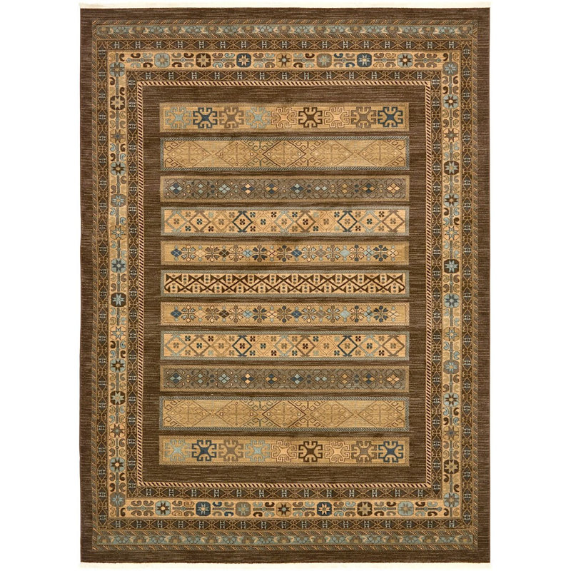 Jaeden Geometric Area Rug, Runner 2'7" x 10', Brown 