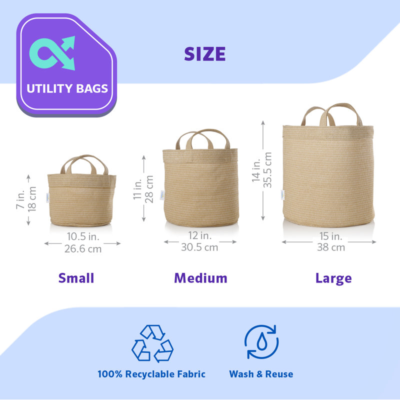 Coolaroo Fabric Decorative Bin, Beige