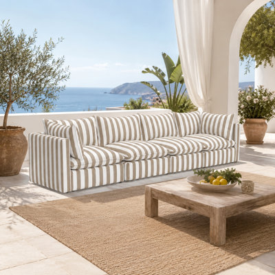 Grand 4 Seater Striped Outdoor Sofa