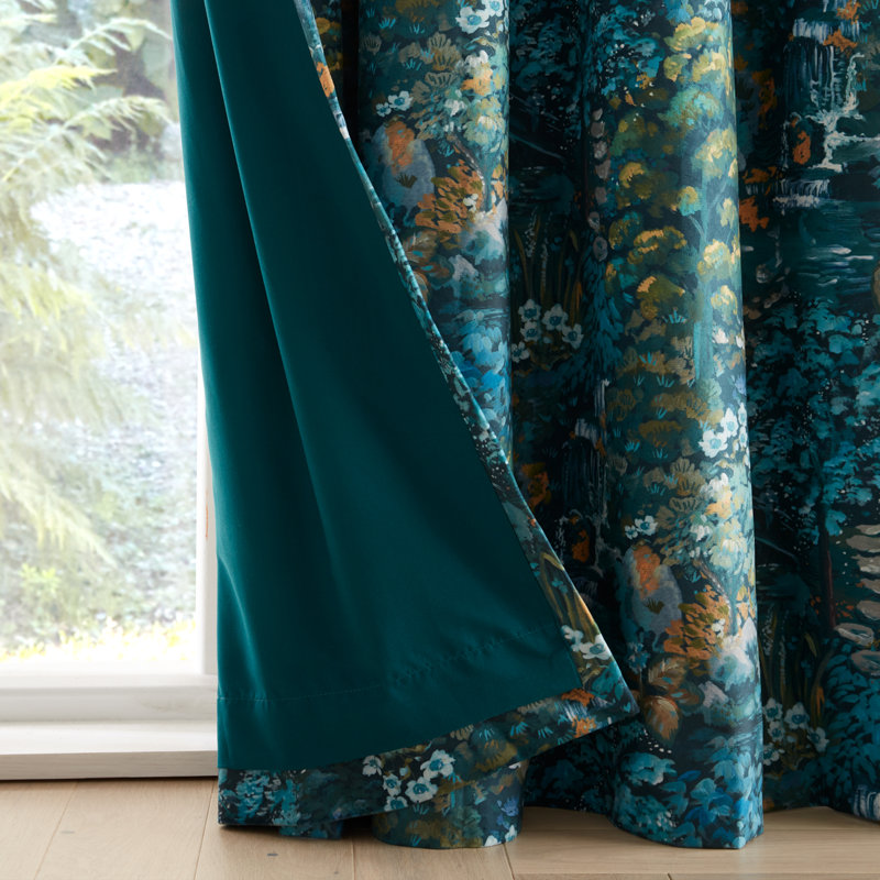 Garden Walk Soft Touch Recycled Polyester Velour P Semi Sheer Curtain Pair, 46cm Width x 137cm Drop