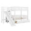 Lit superposé simple au-dessus de simple avec escalier et glissade, lit superposé en bois massif avec tiroirs de rangement pour enfants, aucun sommier nécessaire-196261717