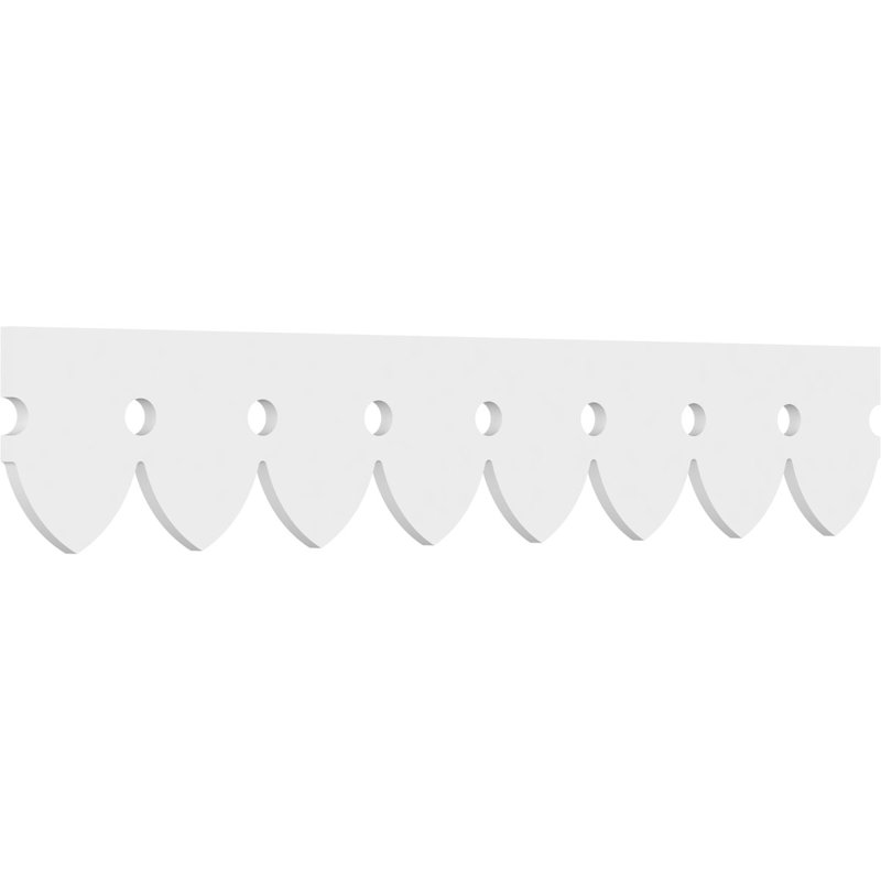Garniture de course en PVC de qualité architecturale Martin, H 8 po x L 48 po x P 0,63 po