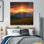 Tableau mural en verre trempé au coucher du soleil sur la montagne-1095702425