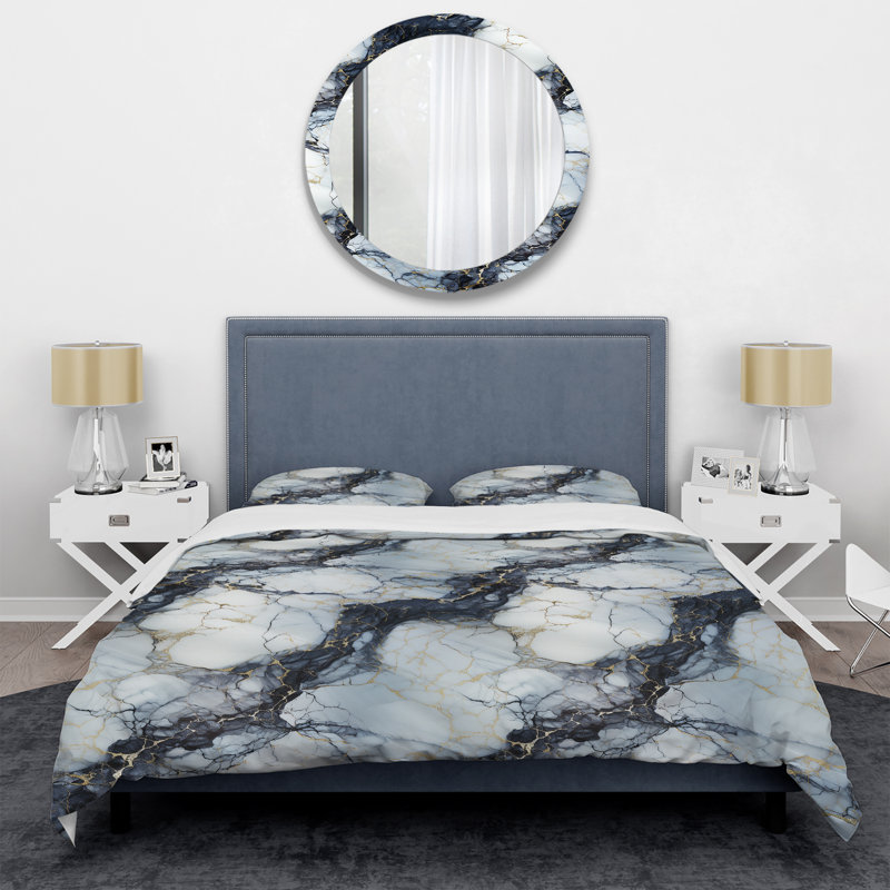 Gold Timeless Marble Classic Delights IV - Ensemble de housse de couette en marbre