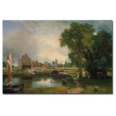 «Dedham Lock and Mill, 1820» par John Constable - reproduction d'art sur toile