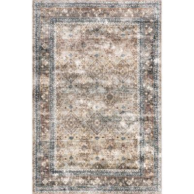 Romona Medallion Machine Washable Area Rug