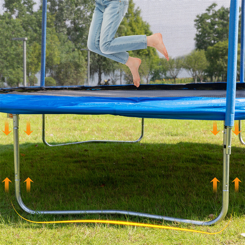 14FT  Trampoline With Safety Enclosure Net,Heavy Duty Jumping Mat And Spring Cover Padding For Kids And Adults,  Ladder