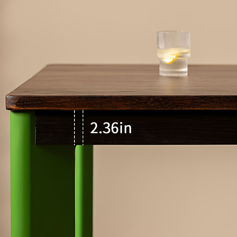 Bureau en chêne rouge et bureau d'ordinateur de qualité unique, H 29,52 po x l 78,74 po x P 35,43 po, Vert