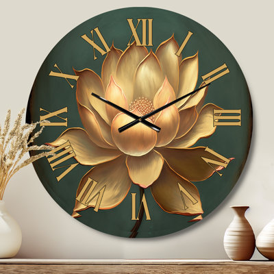 Horloge murale florale lotus blanc rétro